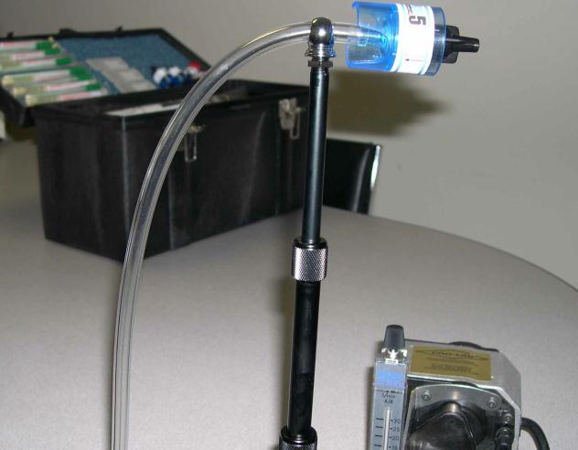 Air sampling equipment used for mold testing